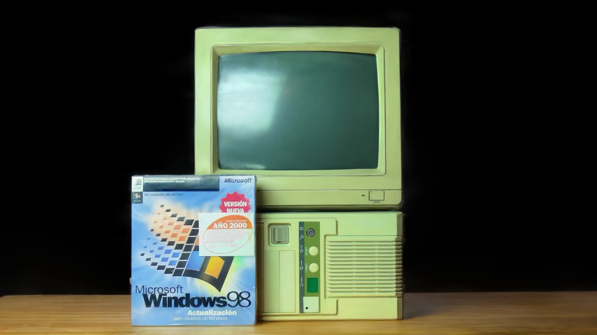 Final splat of the vintage PC with CRT and case, no seams